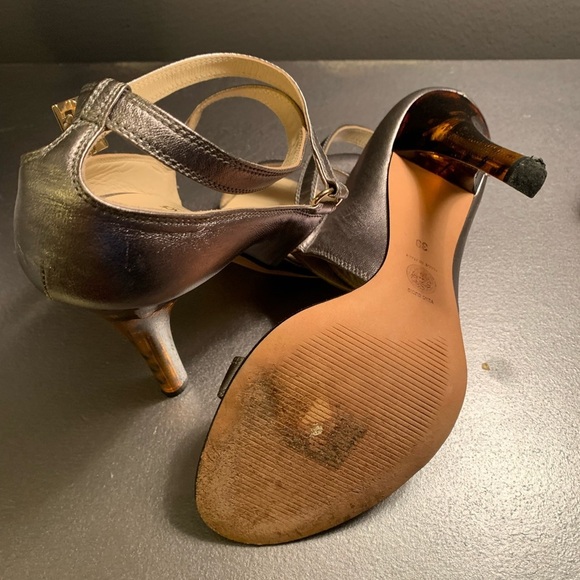 Versace Metallic Heeled Sandals - Picture 4 of 8